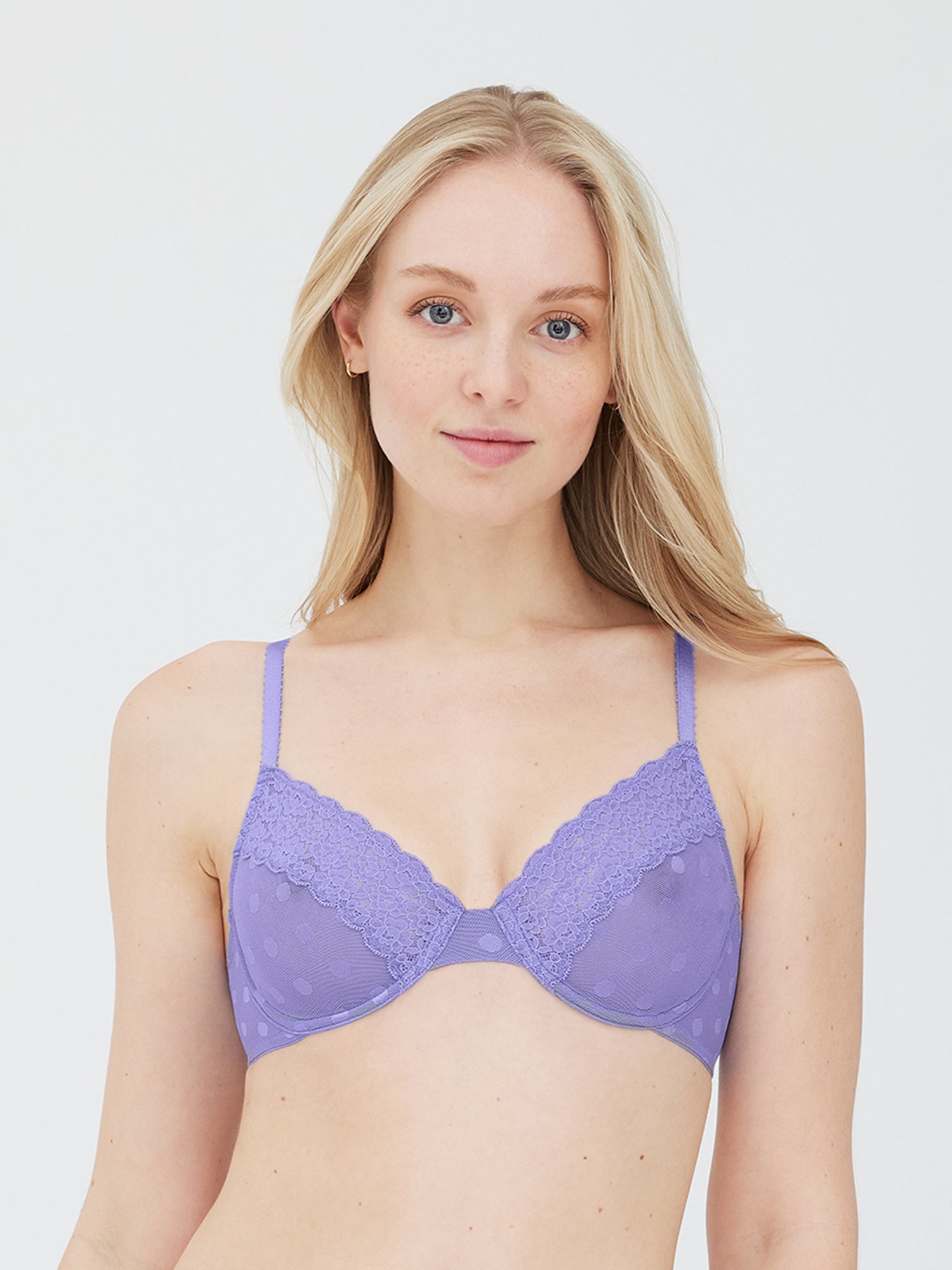 Dare Dot Plunge Unlined Bra - Purple