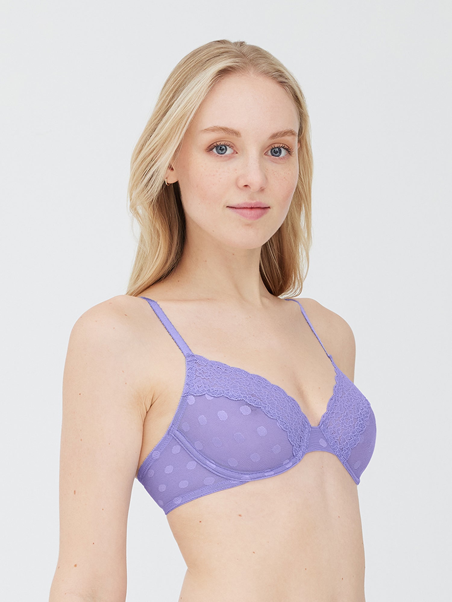 Dare Dot Plunge Unlined Bra - Purple