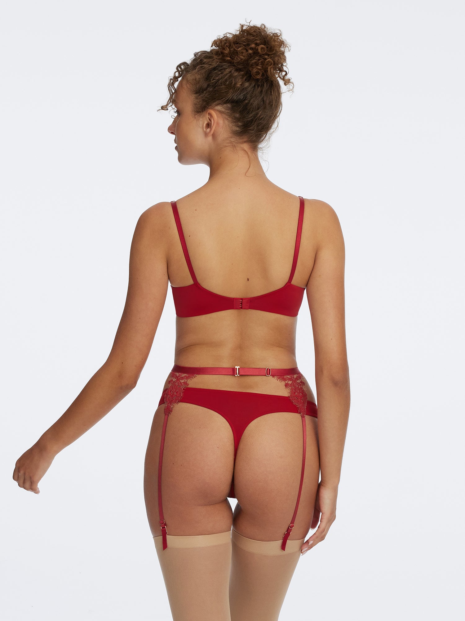 Entice Lace Balconette Bra - Lipstick Red