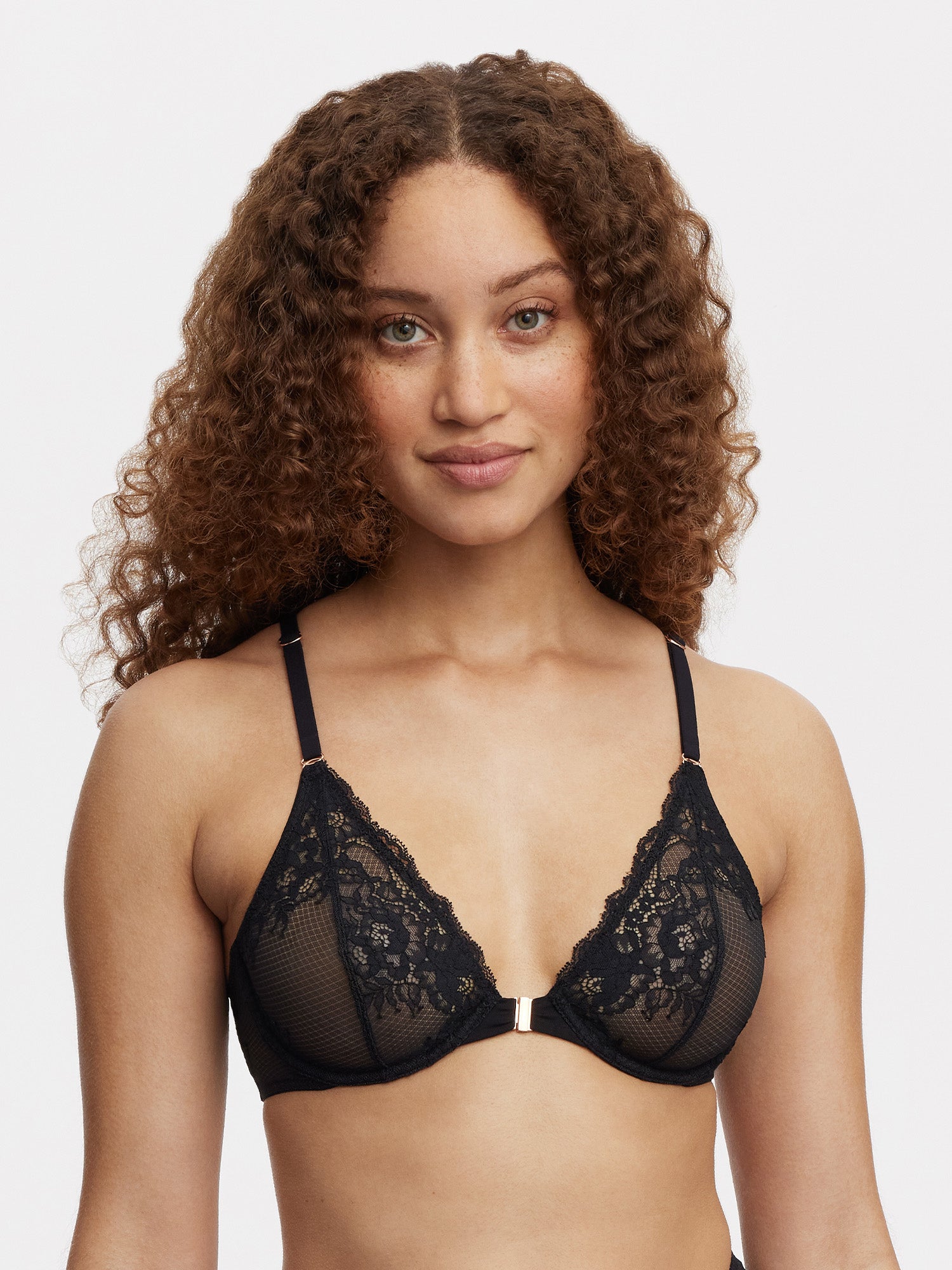 Flaunt Lace Front Close Bra - Black
