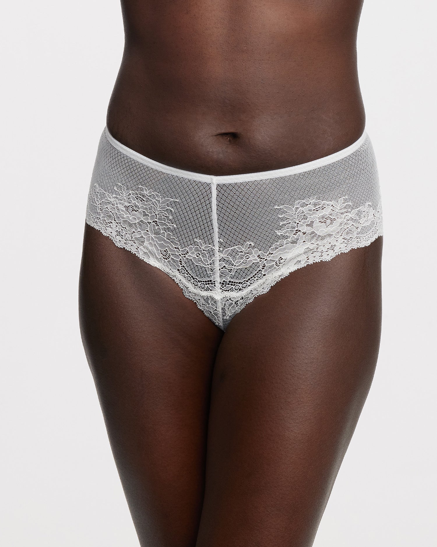 Flaunt Lace High Waist Thong - White