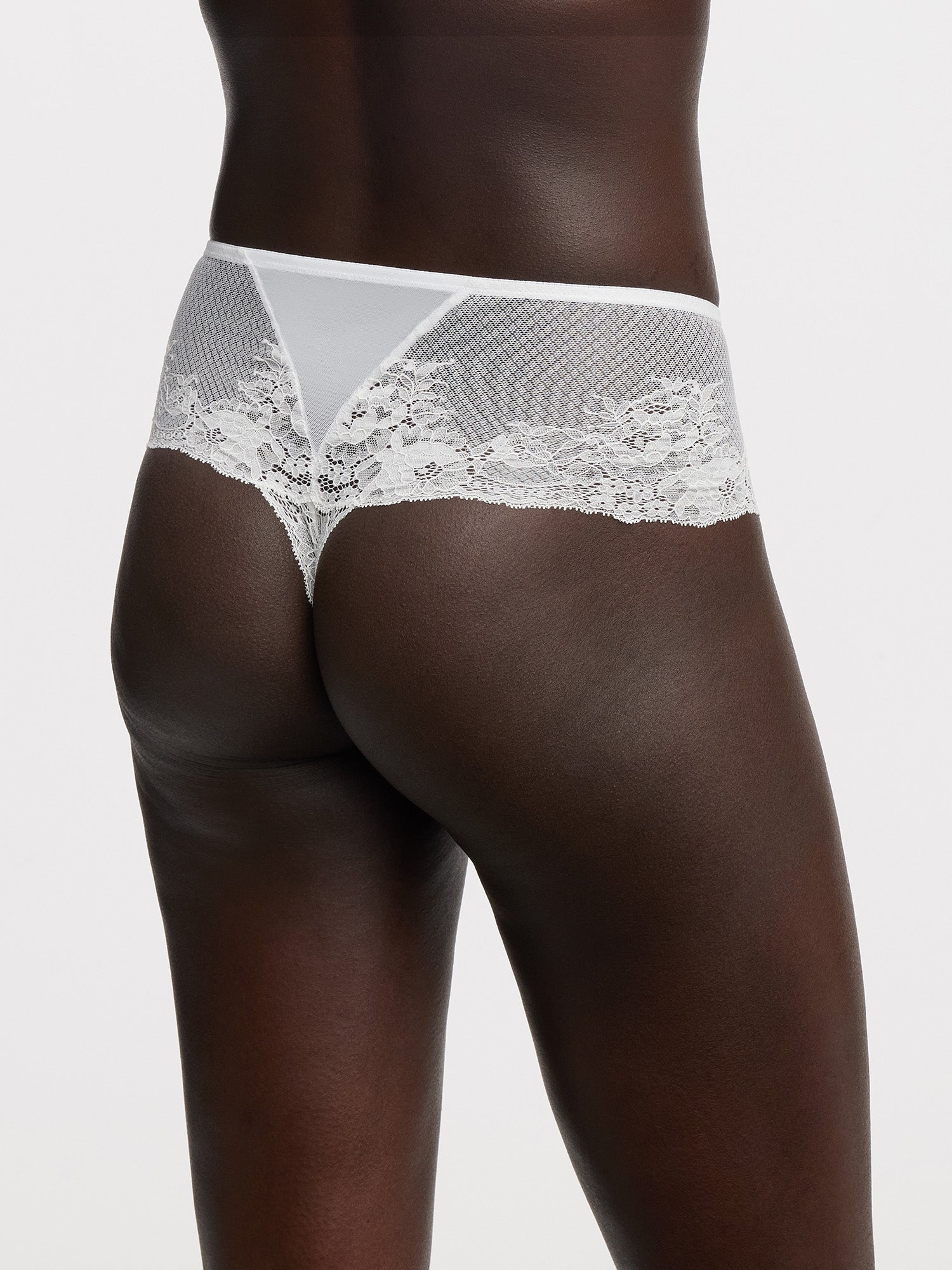 Flaunt Lace High Waist Thong - White