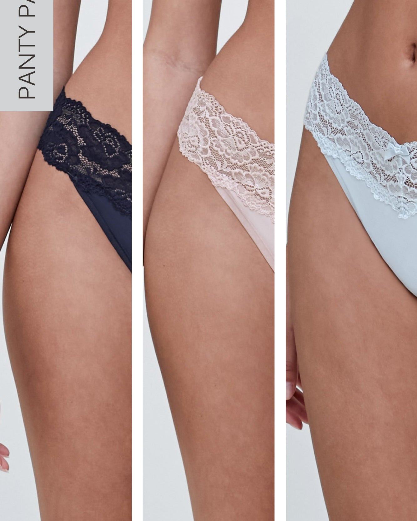 Goddess Thong 3 Pack - Blue and Nude
