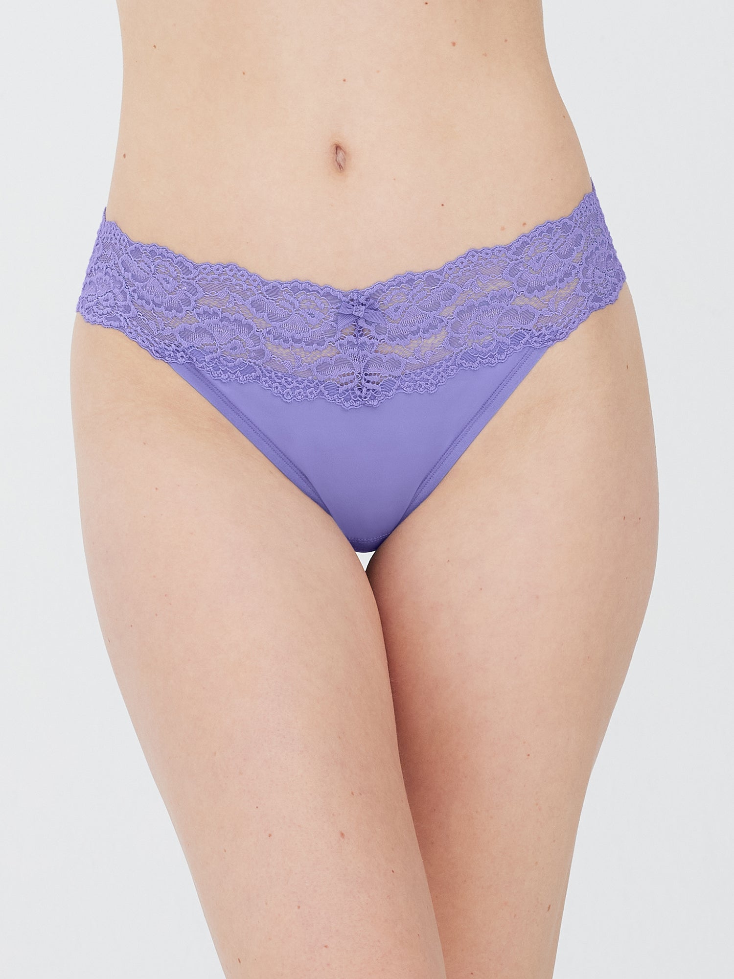 Goddess Lace Trim Thong 3 Pack - Blue