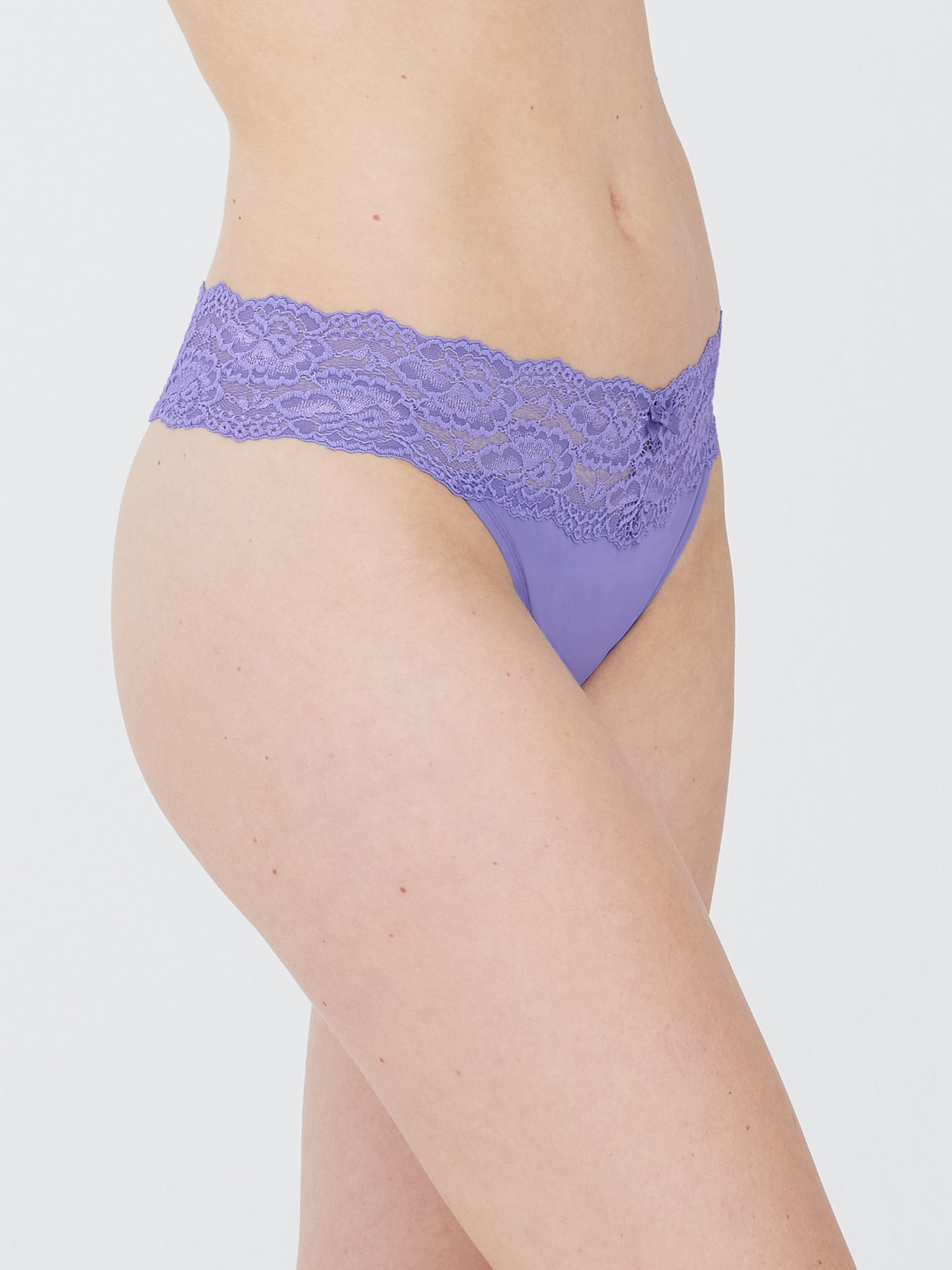 Goddess Lace Trim Thong 3 Pack - Blue