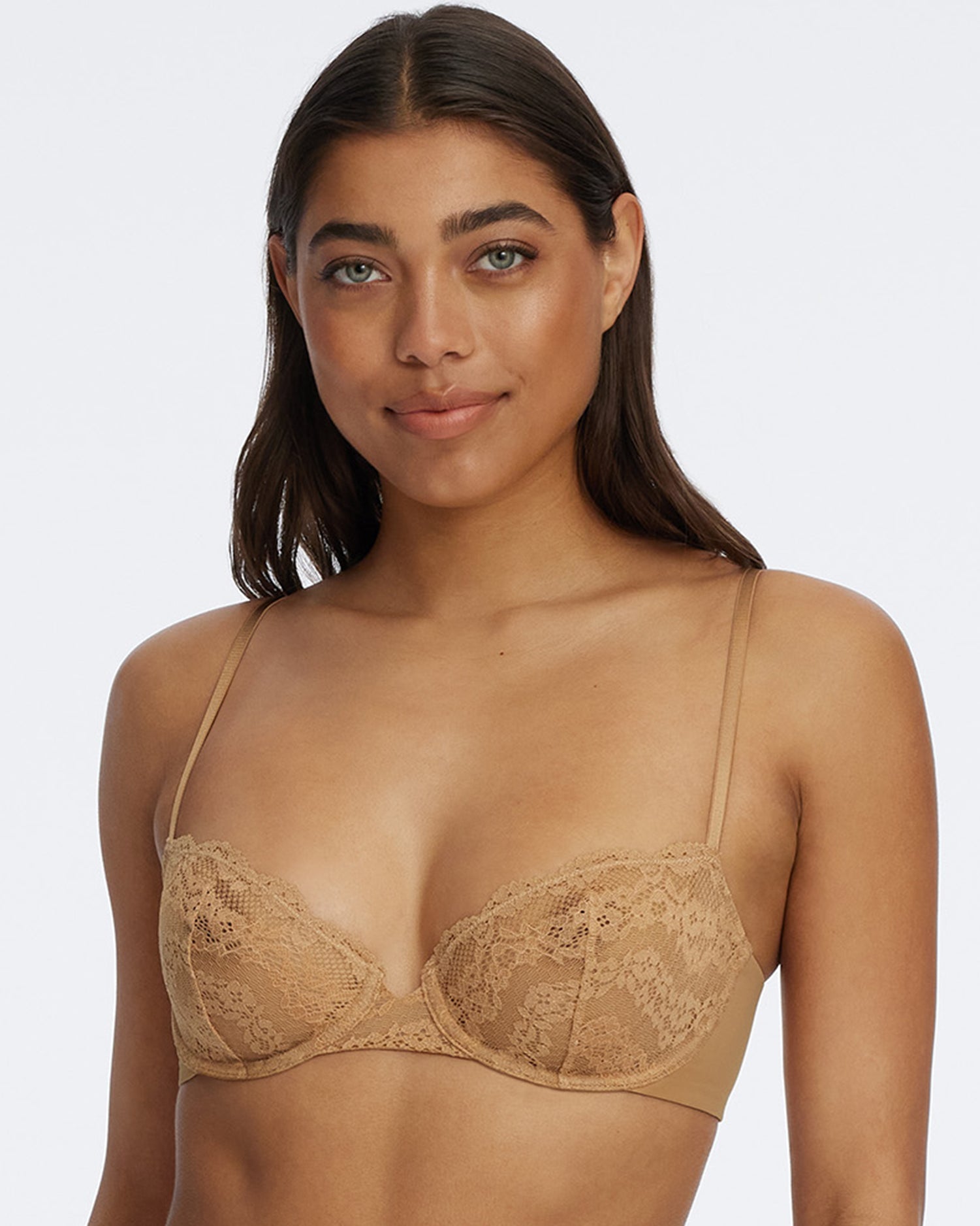 Impress Floral Lace Balconette Bra - Nude