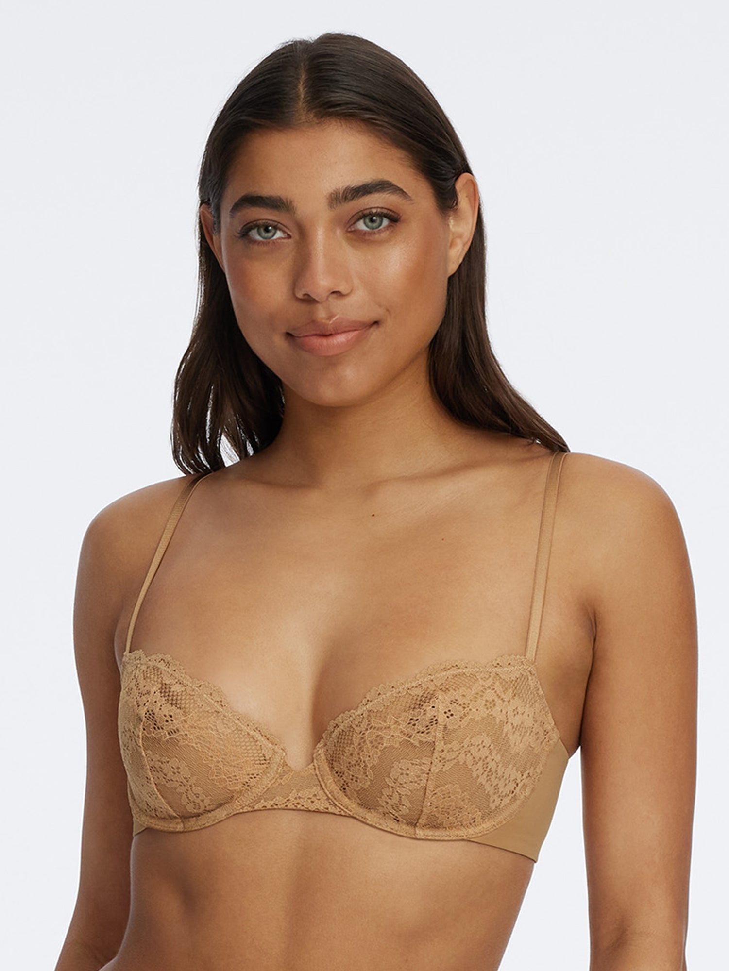 Impress Floral Lace Balconette Bra - Nude