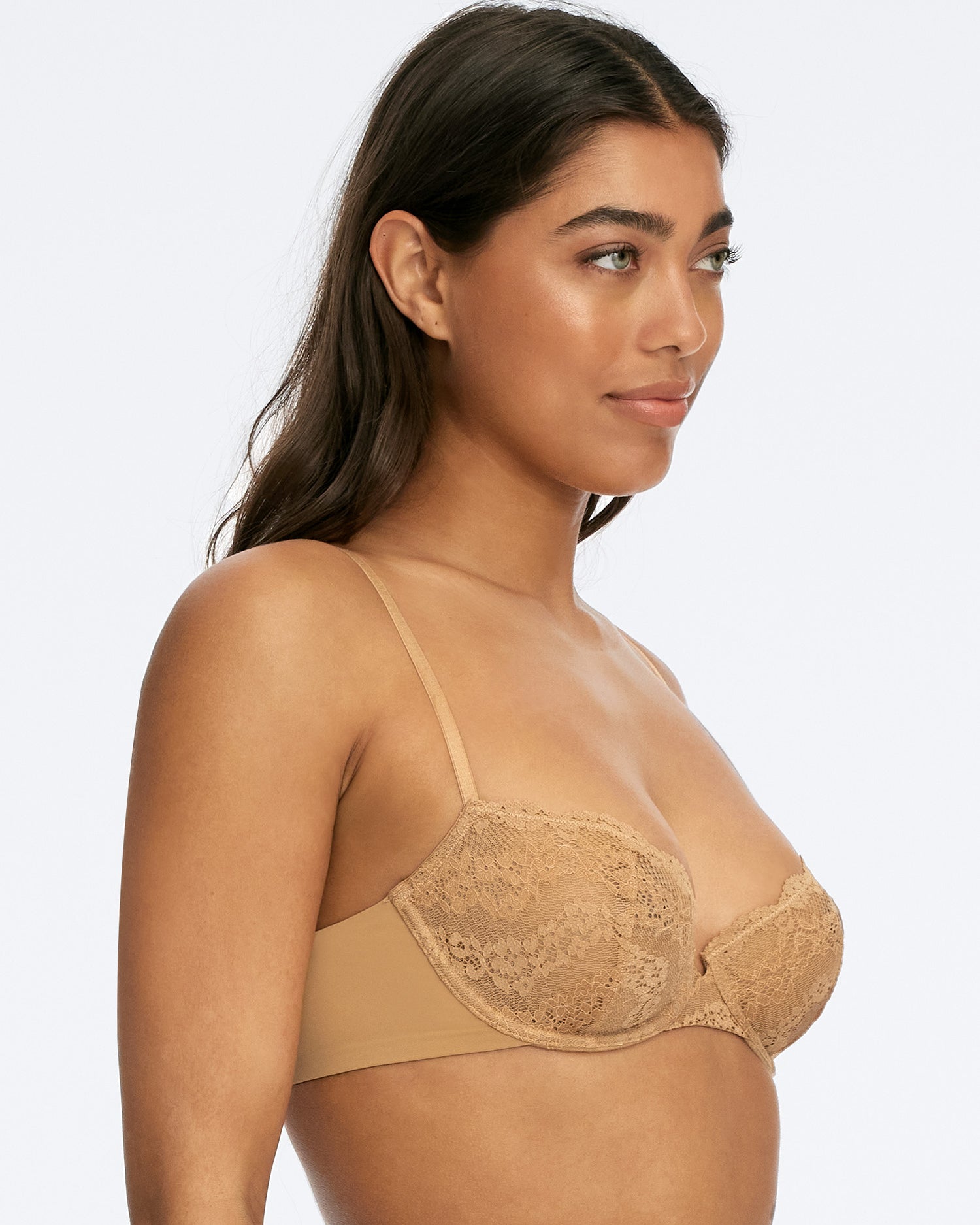 Impress Floral Lace Balconette Bra - Nude