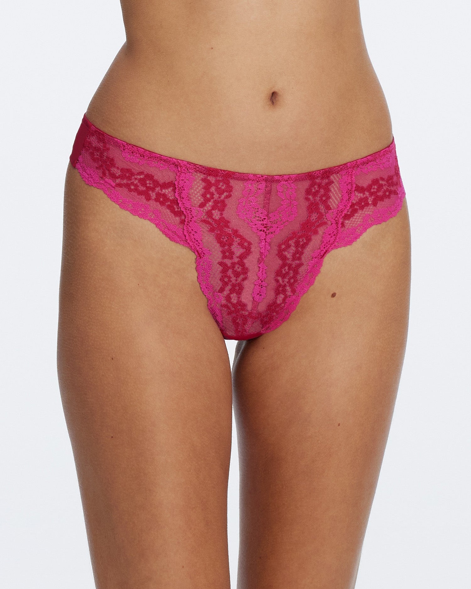 Impress Floral Lace Thong - Pink