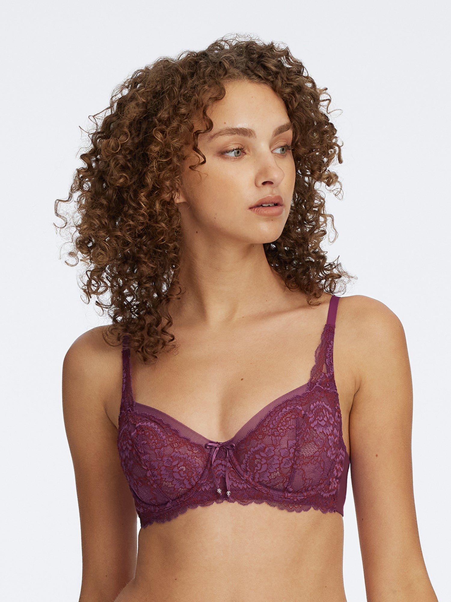 Minx Lace Balconette Bra - Grappa Purple