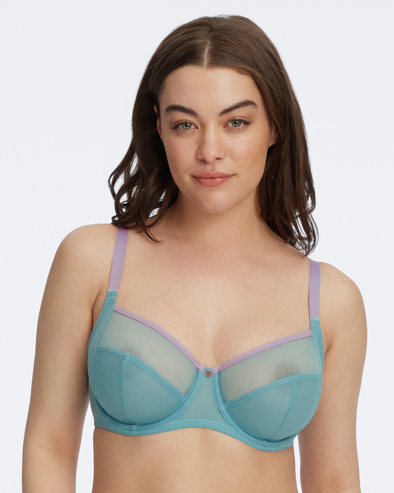 Spellbound Sheer Side Support Bra - Jade and Lavender