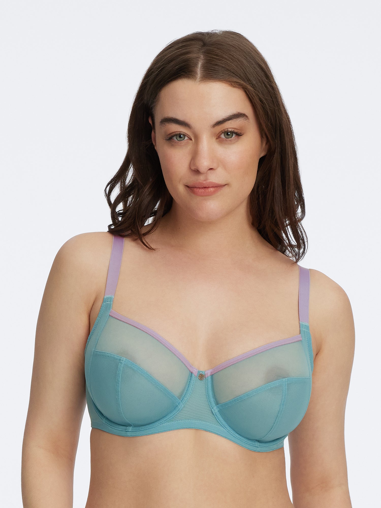 Spellbound Sheer Side Support Bra - Jade and Lavender