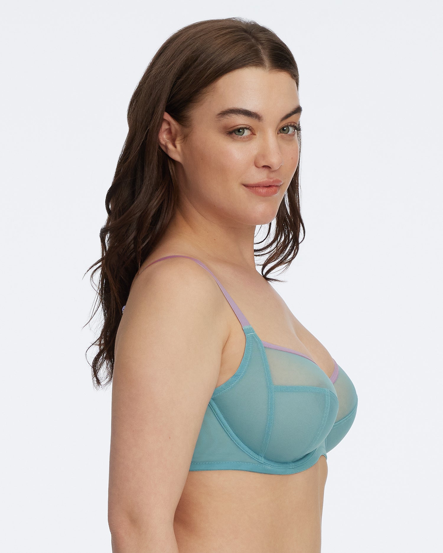 Spellbound Sheer Side Support Bra - Jade and Lavender