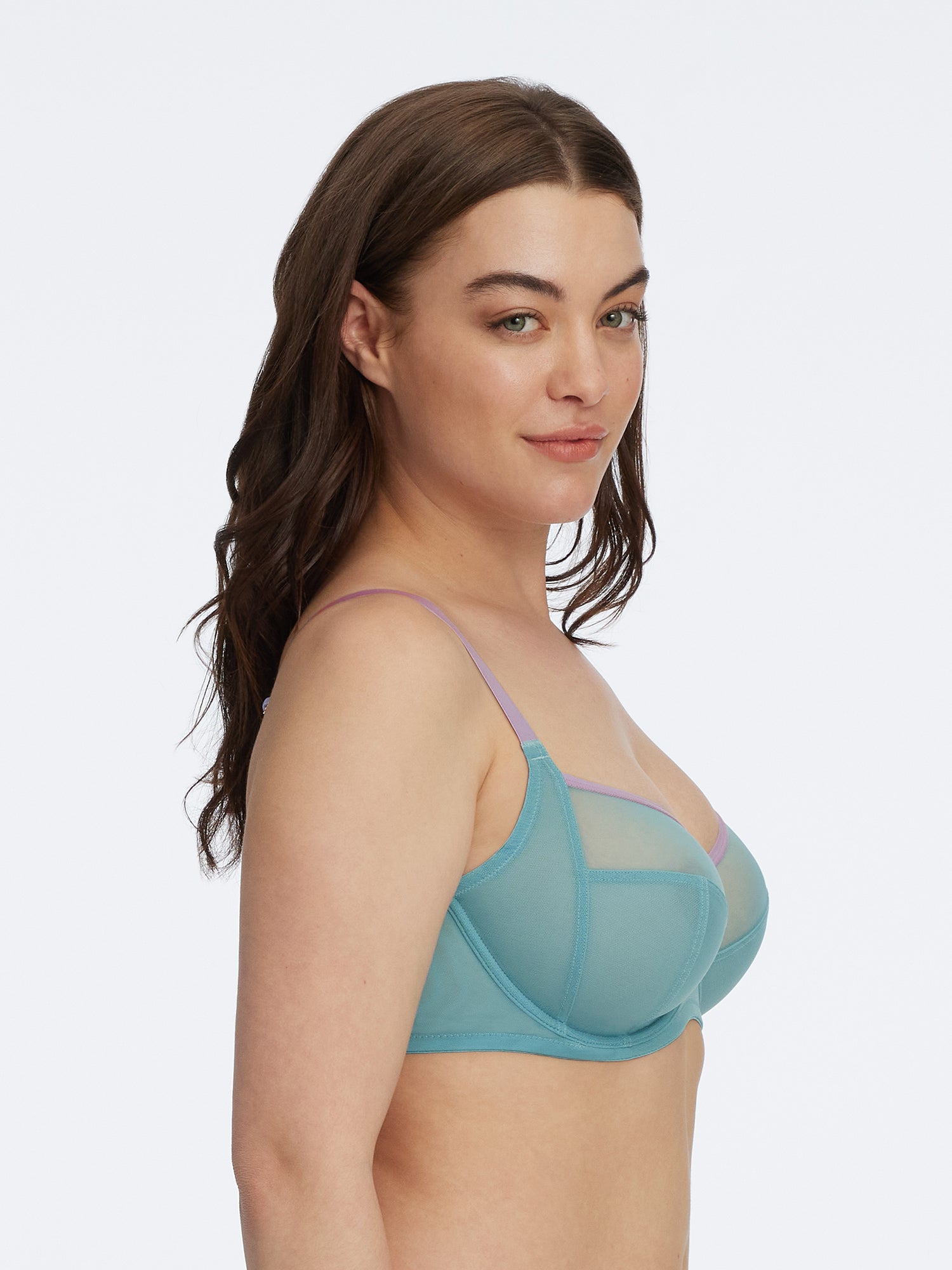 Spellbound Sheer Side Support Bra - Jade and Lavender