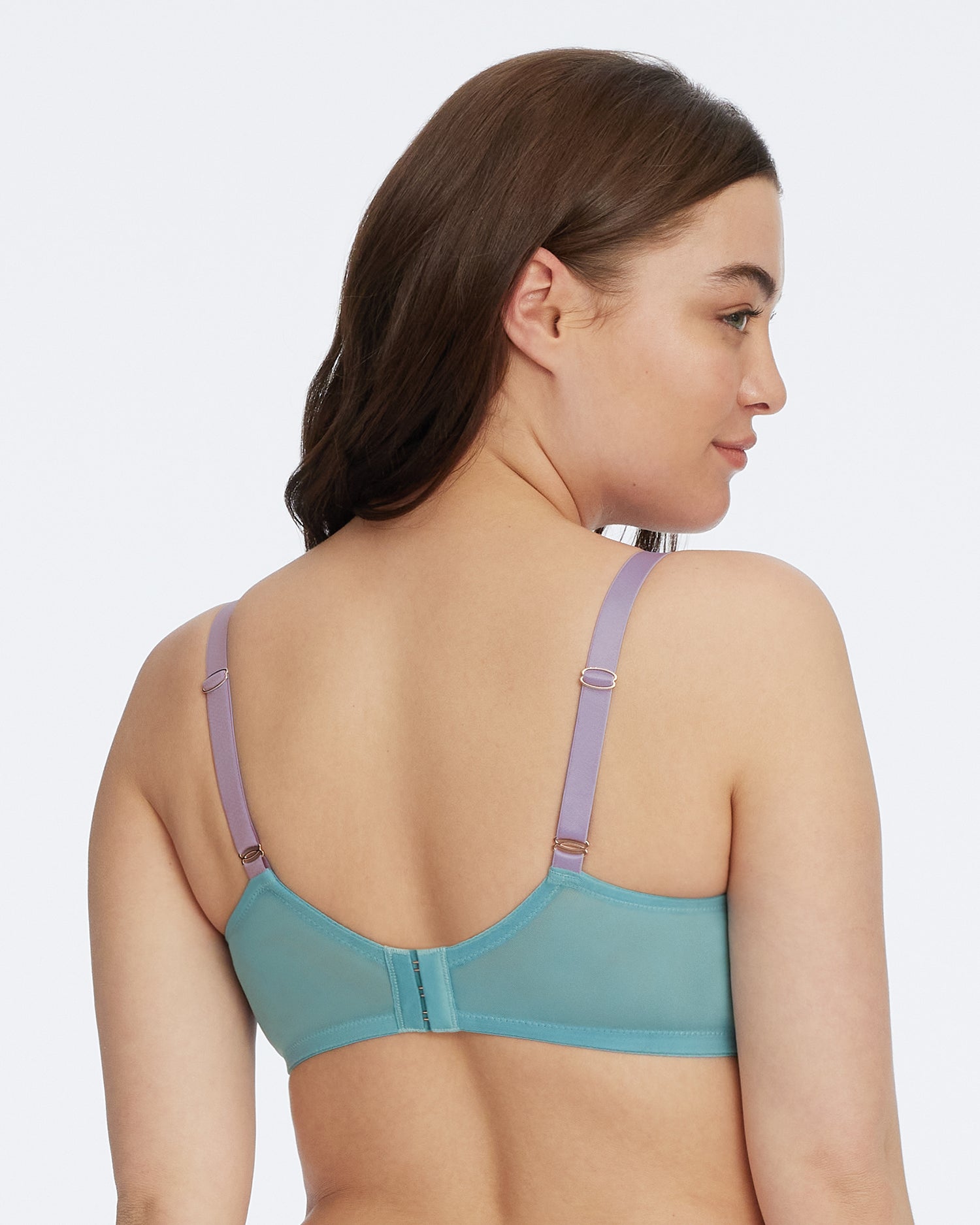 Spellbound Sheer Side Support Bra - Jade and Lavender