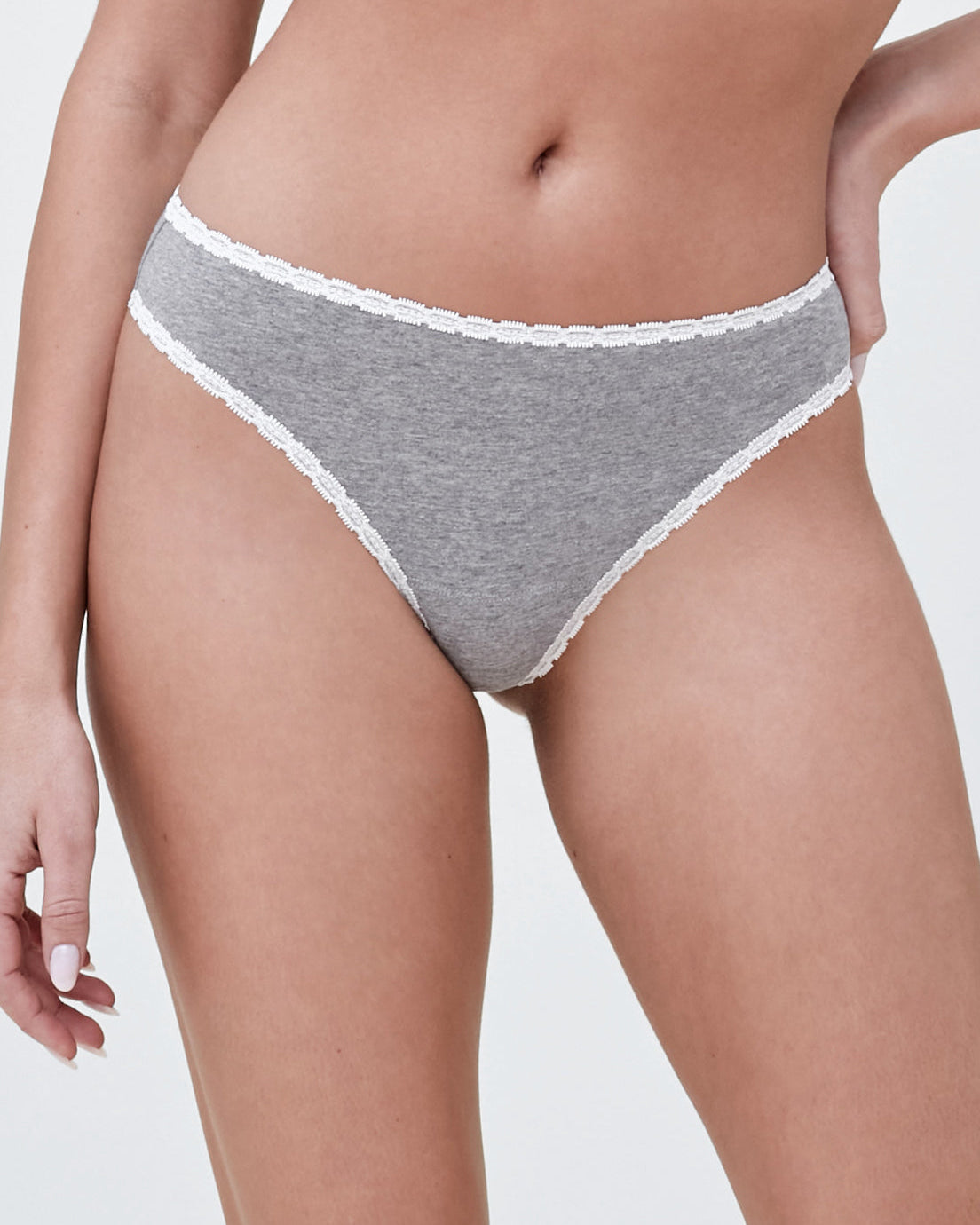 Adorned Cotton Thong