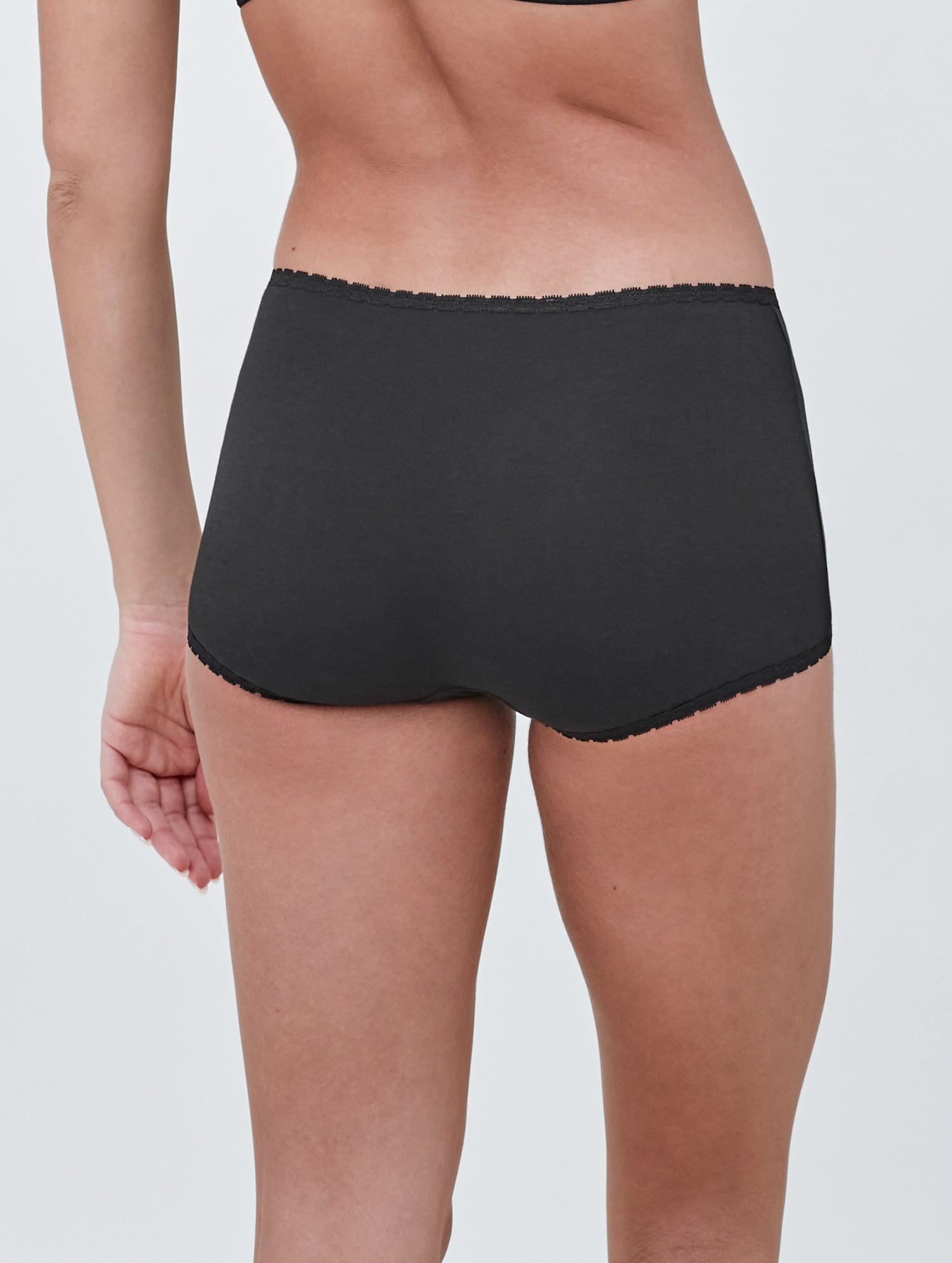 Adorned Cotton Boyshort Underwear Black