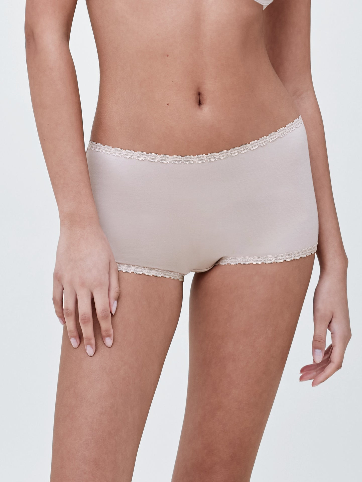 Adorned Cotton Boyshort Underwear Nude
