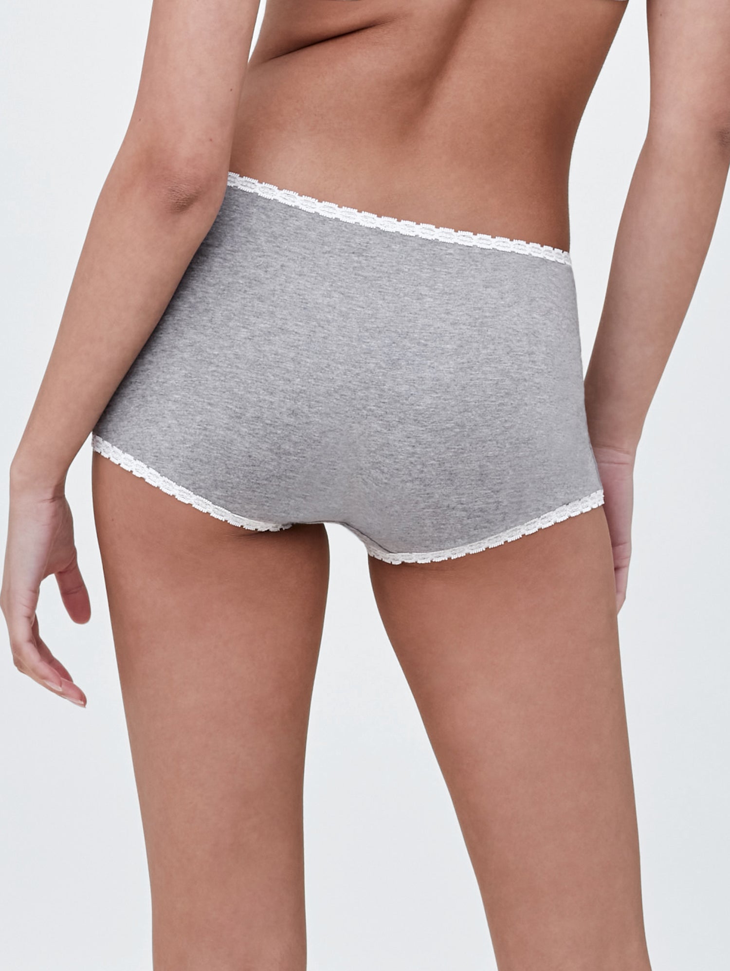 Adorned Cotton Boyshort Underwear Grey