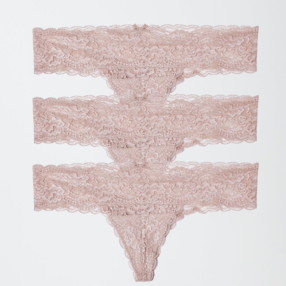 Hearts Lace Thong 3 Pack