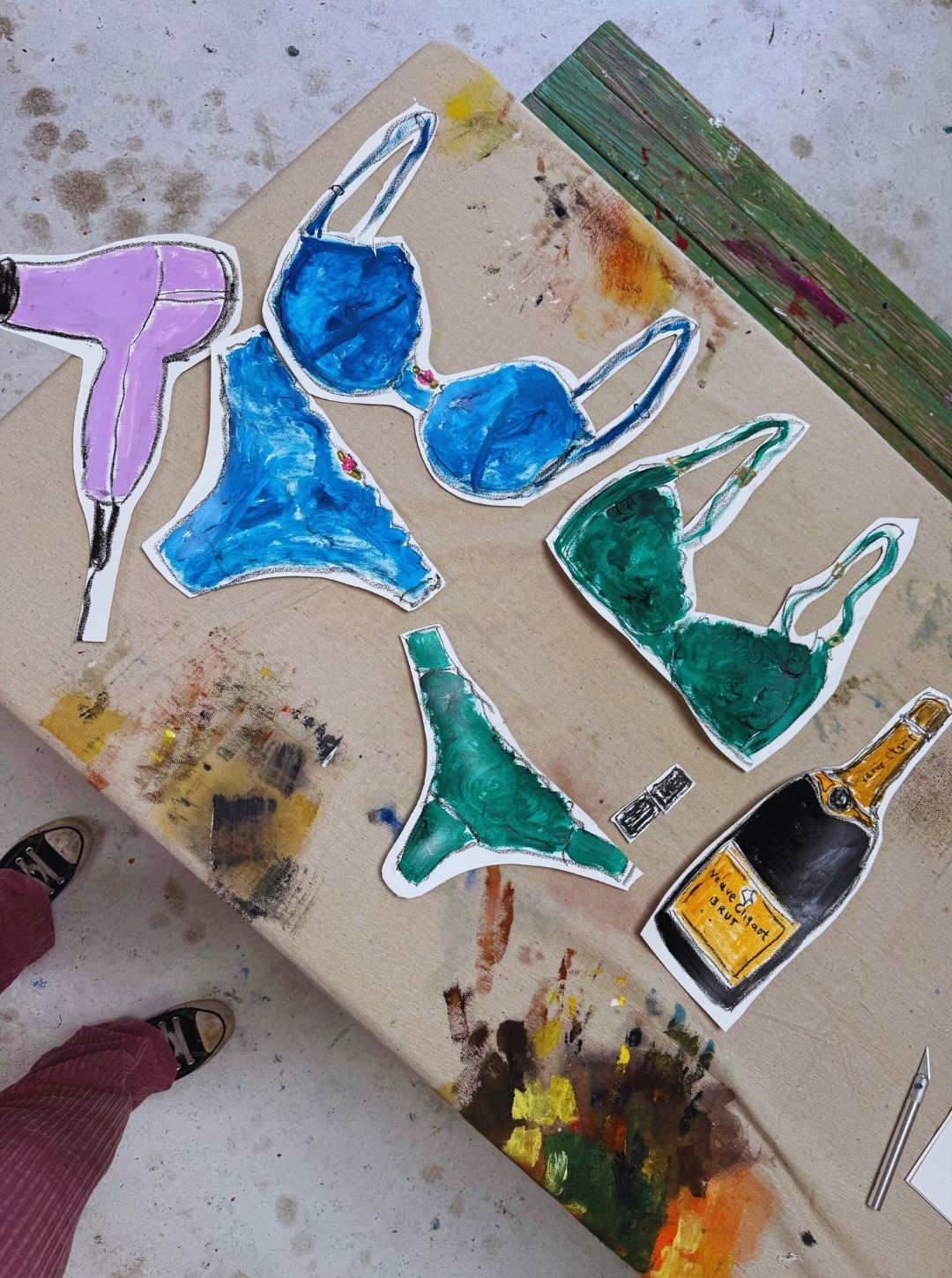 Lingerie paper art by Amanda Tutschek from Skarlett Blue's The Artist Collection