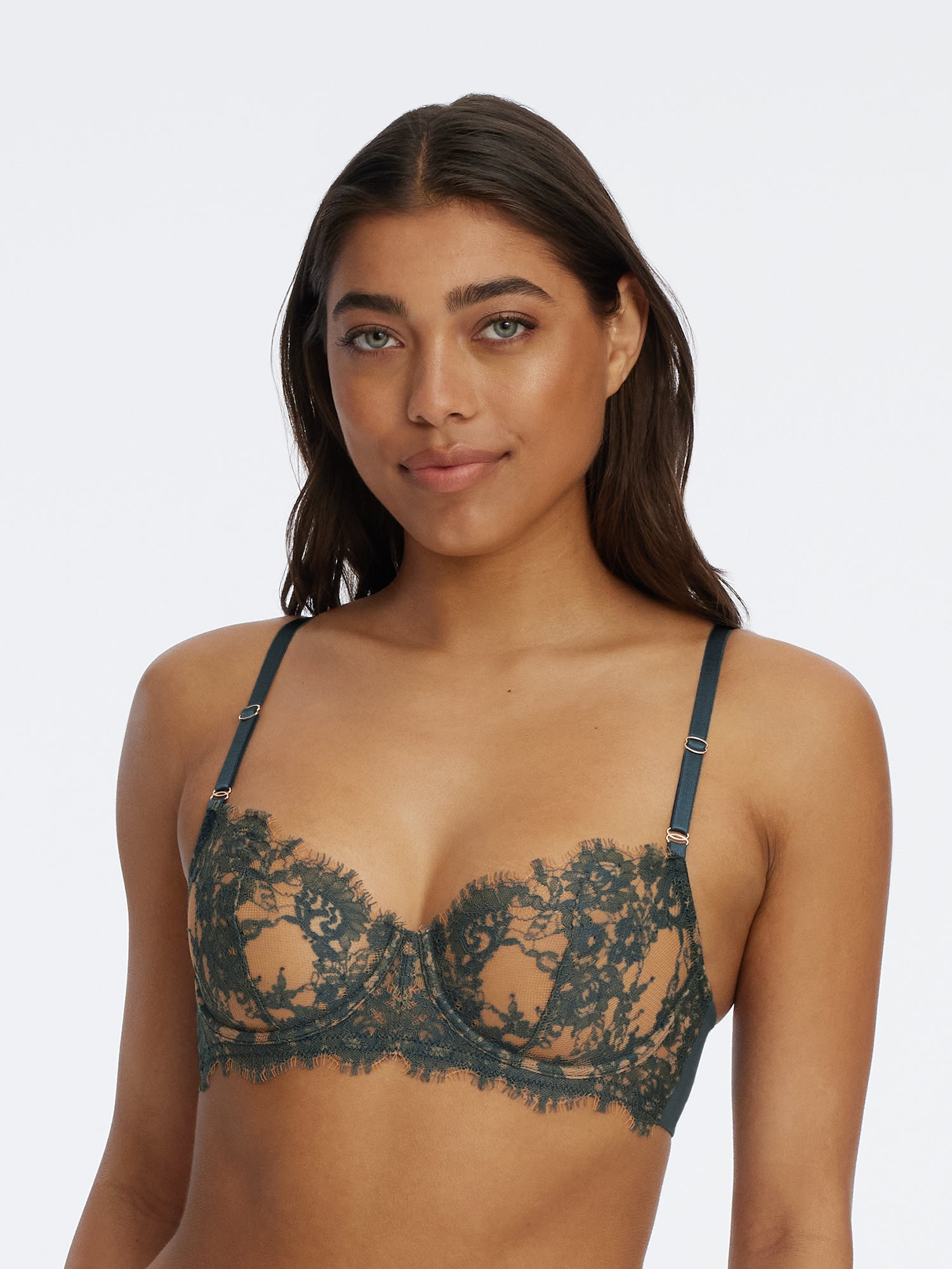 Entice Lace Balconette Bra - Deep Sea Ginger