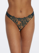 Entice Front Lace Thong - Deep Sea Ginger