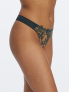 Entice Front Lace Thong - Deep Sea Ginger