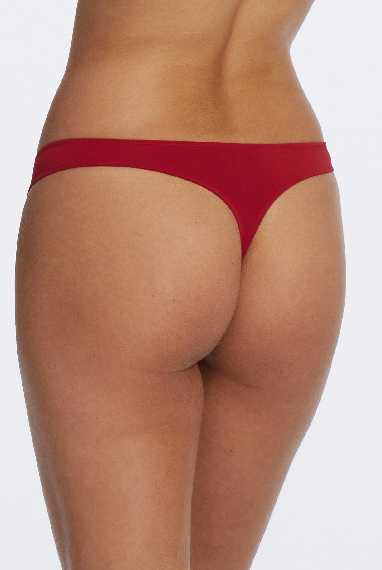 Entice Front Lace Thong - Lipstick Red