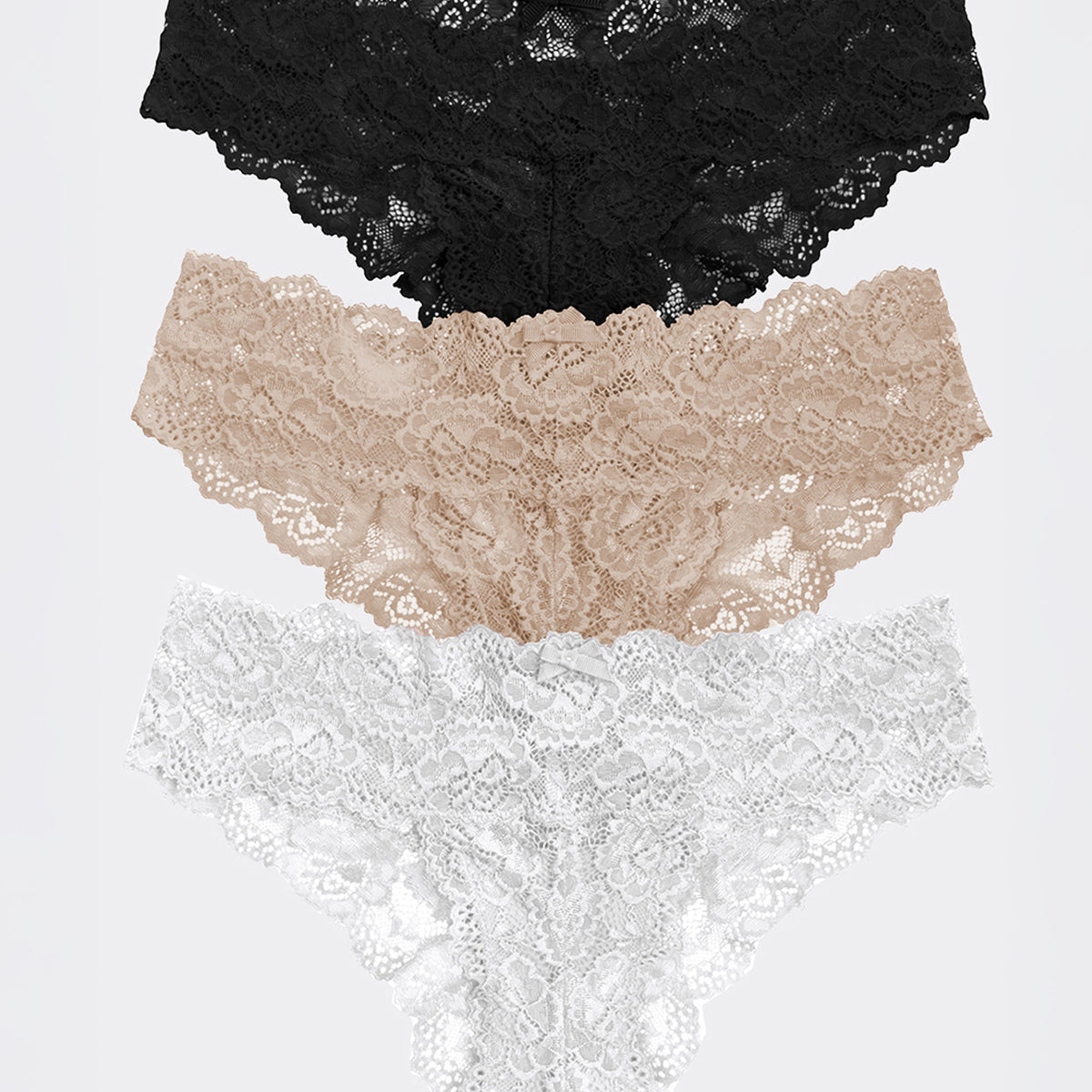 Goddess Stretch Lace Chikini 3-Pack - Black/Cashmere/White – Skarlett Blue