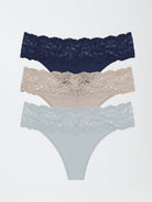 Goddess Thong 3 Pack - Blue and Nude