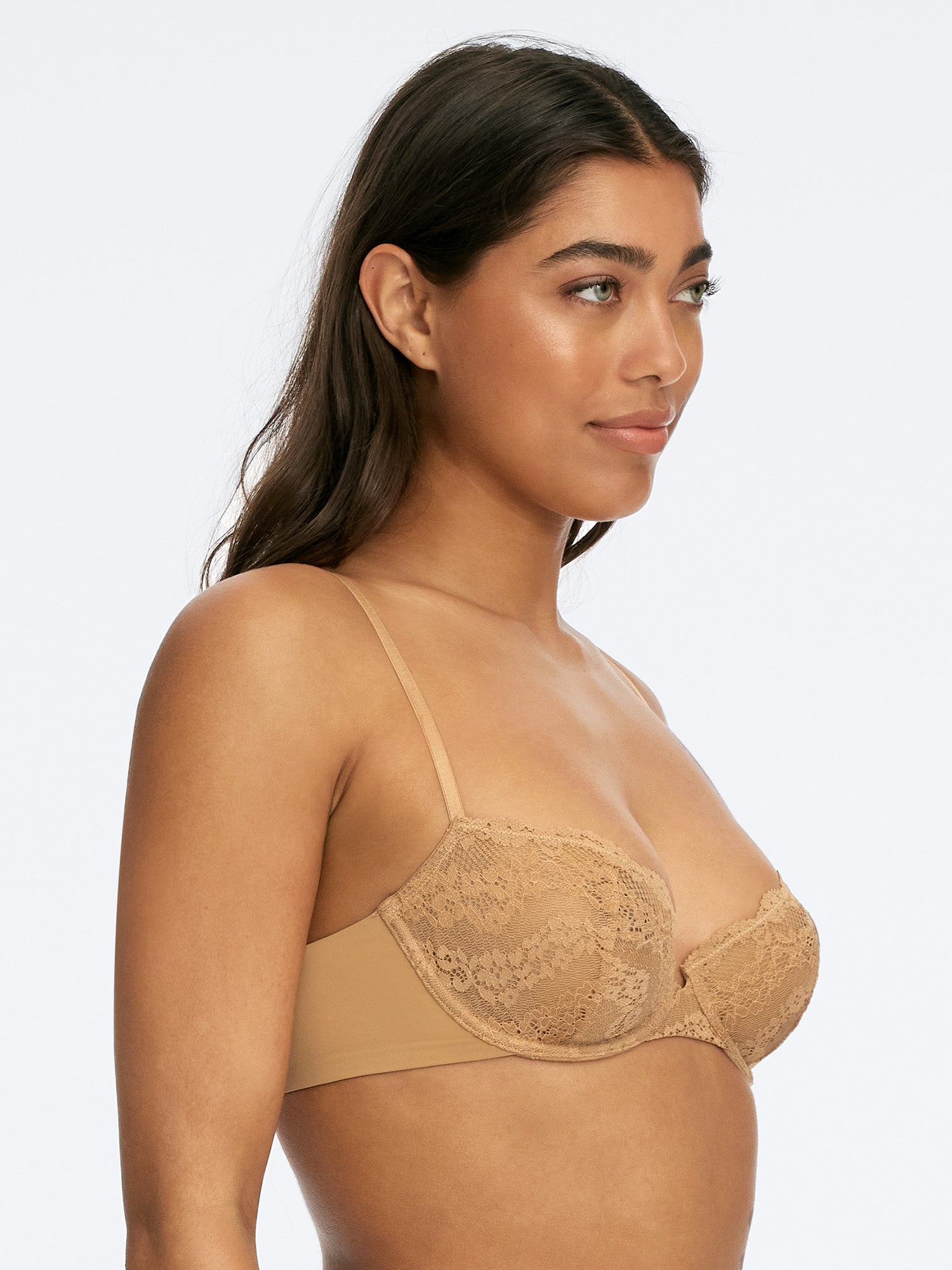 Impress Floral Lace Balconette Bra - Nude