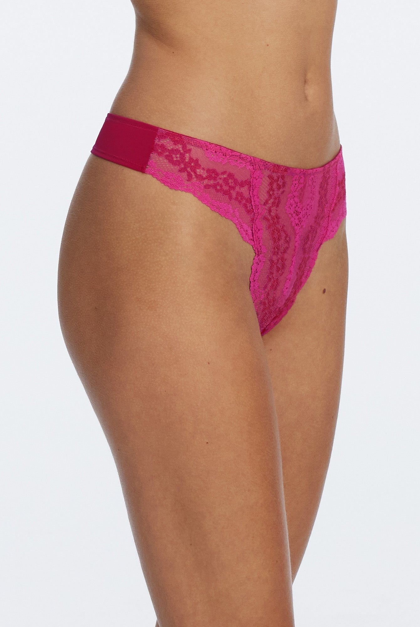 Impress Floral Lace Thong - Pink